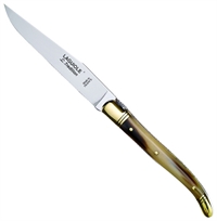 Laguiole Tradition Steakkniv Brun Horn 2 Messing Kraver