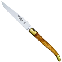 Laguiole Tradition Steak kniv Oliventræ m/ messing beslag